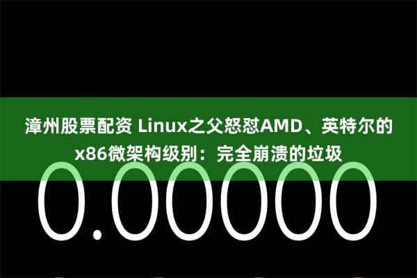 漳州股票配资 Linux之父怒怼AMD、英特尔的x86微架构级别：完全崩溃的垃圾